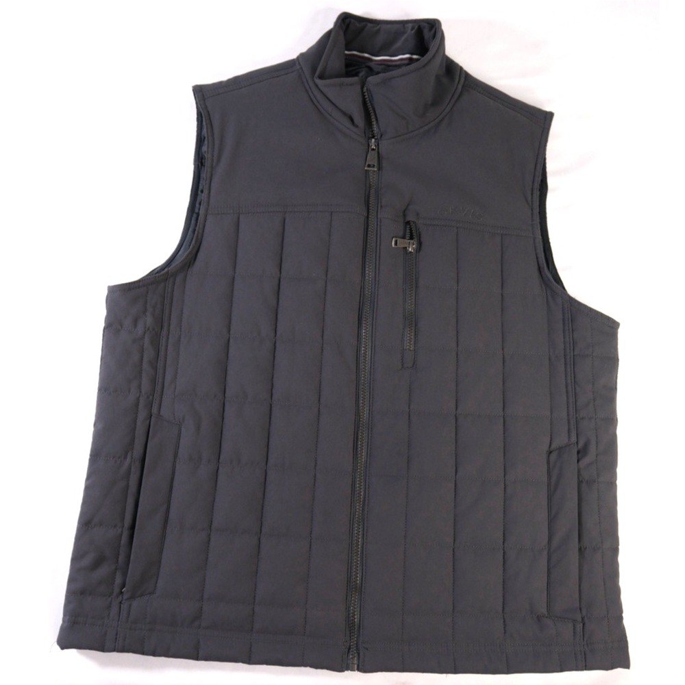 Orvis Vest Mens Large Gray Quilted Full Zip Outdoor Puffer Classic Collection